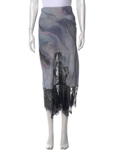Pre-owned Collina Strada Tie-dye Print Midi Length Skirt In Multi