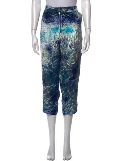 Pre-owned Collina Strada Tie-dye Print Pants In Blue