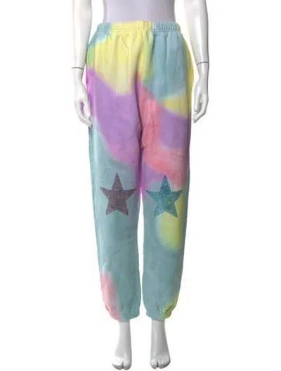 Pre-owned Collina Strada Tie-dye Print Straight Leg Pants In Blue