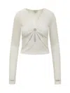 Collina Strada Sheer Sucker Long Sleeve Top