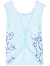 Collina Strada Twist-front Organic-cotton Top In 蓝色