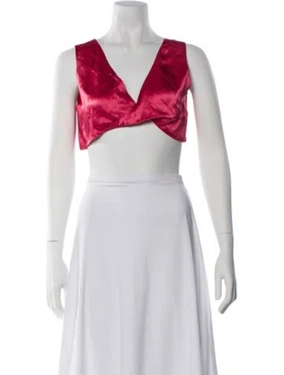 Pre-owned Collina Strada V-neck Sleeveless Crop Top W/ Tags In Pink