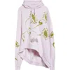 Collina Strada Wave Hem Tie Dye Oversize Cotton Hoodie In Pink Daisy