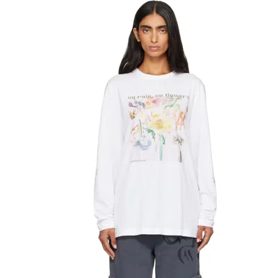 Collina Strada White 'no Rain, No Flowers' Rhinestone T-shirt