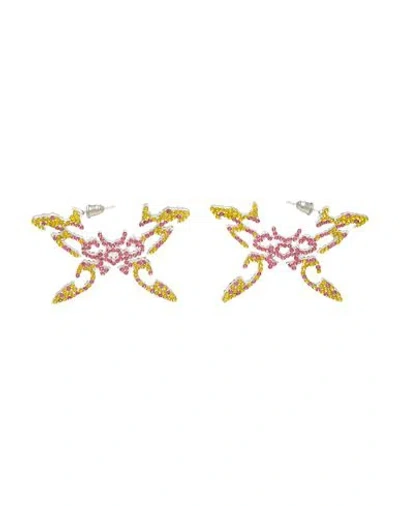 Collina Strada Woman Earrings Pink Size - Metal In Green