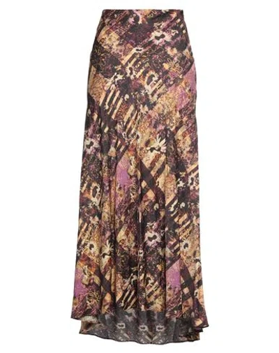 Collina Strada Woman Maxi Skirt Dark Purple Size M Rose Petal Fibre