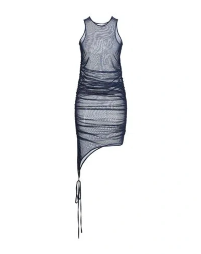 COLLINA STRADA COLLINA STRADA WOMAN MINI DRESS BLUE SIZE S NYLON, ELASTANE