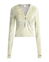 Collina Strada Woman T-shirt Sage Green Size L Polyester, Elastane, Nylon In Sage Green