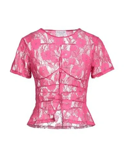 Collina Strada Woman Top Fuchsia Size M Polyester, Elastane In Pink