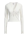 Collina Strada Woman Top Ivory Size M Polyester, Elastane In White