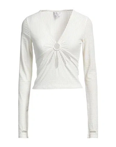Collina Strada Woman Top Ivory Size M Polyester, Elastane In White