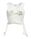 Collina Strada Woman Top Ivory Size S Polyester, Elastane In White
