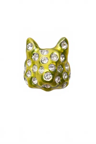 Collina Strada Women's Puffy Bunny Ring In Lime In Green