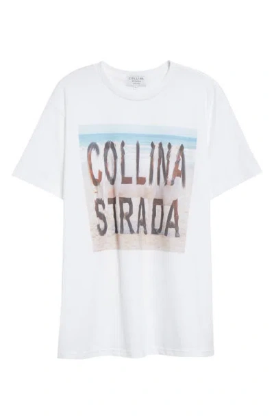 Collina Strada Woof Oversize Organic Cotton Graphic T-shirt In White