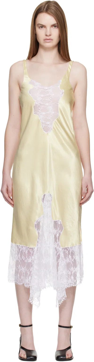 Collina Strada Yellow Anemone Midi Dress In Gold