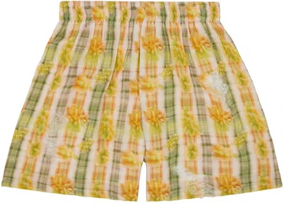 Collina Strada Yellow Odeon Boxers In Yellow Boxer Plaid