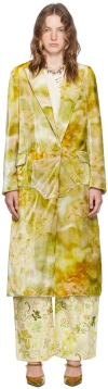 Collina Strada Yellow Wolverine Coat In Sage Molten Floral