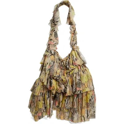 Collina Strada Zebra Floral Cloud Silk Crossbody Bag