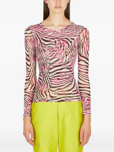 COLLINA STRADA ZEBRA-PRINT TOP