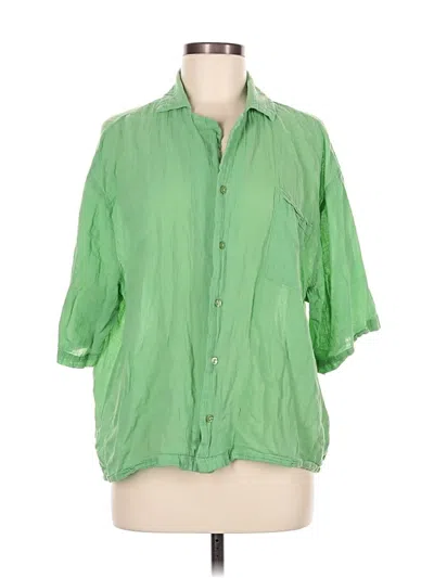 Pre-owned Collusion 3/4 Sleeve Button Down Shirt In Green