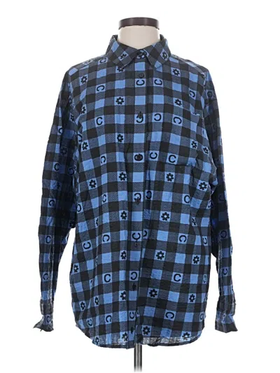 Pre-owned Collusion Long Sleeve Button Down Shirt In Blue
