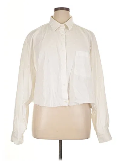 Pre-owned Collusion Long Sleeve Button Down Shirt In Ivory