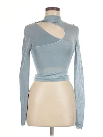 Pre-owned Collusion Long Sleeve Top Blue Turtleneck Tops