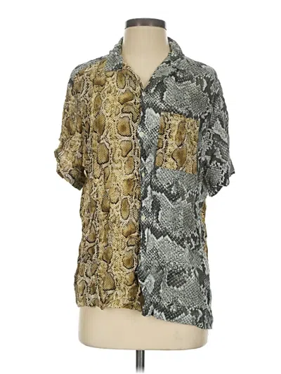 Pre-owned Collusion Short Sleeve Blouse In Silver
