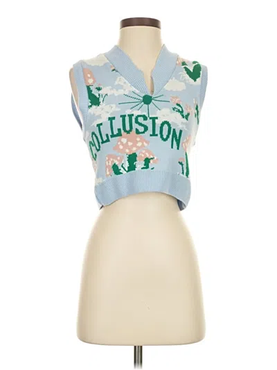 Pre-owned Collusion Sweater Vest In Blue