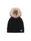 Colmar Beanie With Fur Pom Pom In Black