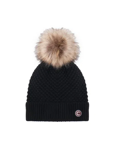Colmar Beanie With Fur Pom Pom In Black