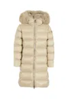 Colmar Quilted Fur-trimmed Jacket In Gold