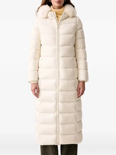 Colmar Belted Faux-fur-trim Down Jacket In Neutral