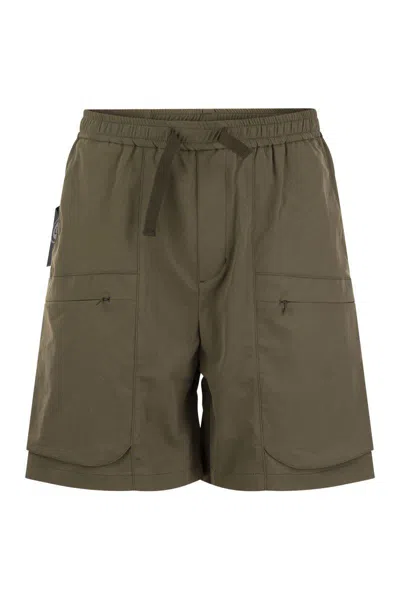 Colmar Bermuda Shorts In Technical Fabric With Drawstring In Military Green