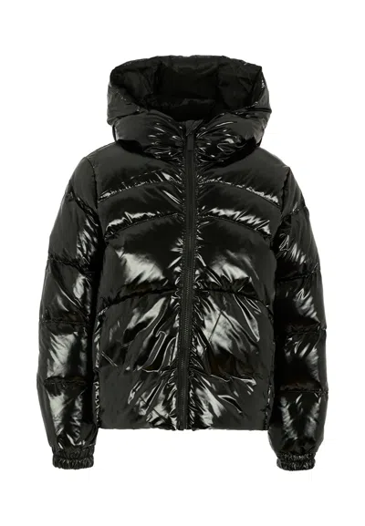 COLMAR BLACK DOWN JACKET FOR GIRL WITH LOGO