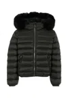Colmar Black Down Jacket For Girl With Logo In Black