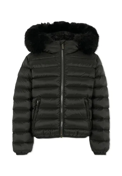 Colmar Kids' Black Down Jacket For Girl With Logo