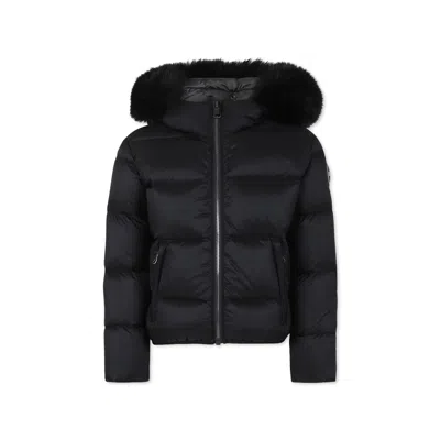Colmar Kids' Black Down Jacket For Girl With Logo