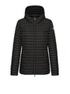 Colmar Black Quilted Down Jacket With Zip And Hood In Black