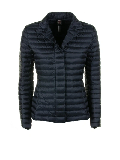 Colmar Blazer Quilted Down Jacket With Lapel Collar In Blu
