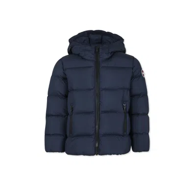 COLMAR BLUE DOWN JACKET FOR BOY WITH LOGO