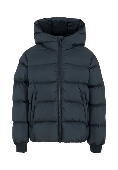 COLMAR BLUE DOWN JACKET FOR KIDS WITH LOGO