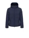 Colmar Blue Quilted Down Jacket With Zip And Hood In Blue