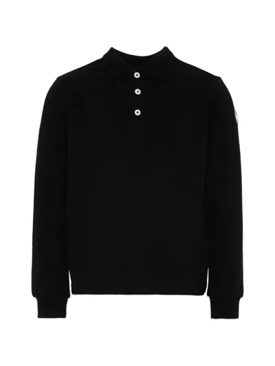 Colmar Kids' Button Long-sleeve Polo Shirt In Black