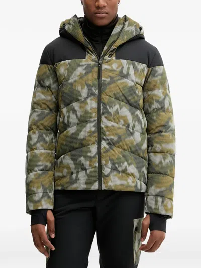 Colmar Camouflage-pattern Hooded Ski Jacket In Green