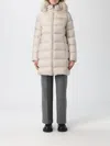 Colmar Long Down Jacket With Faux Fur In Neutral