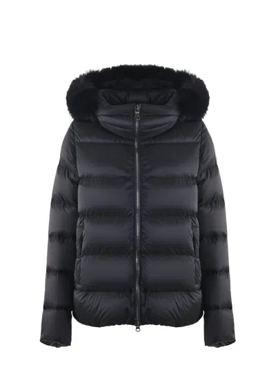 Colmar Down Jacket Detachable Faux Fur Hood In Black