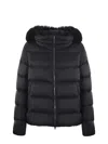 Colmar Down Jacket Detachable Faux Fur Hood In Black