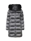 Colmar Furred Hood Mid-length Padded Jacket In Grey