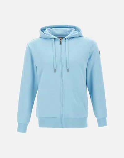 Colmar Connective Light Blue Cotton Sweatshirt With Full Zip
